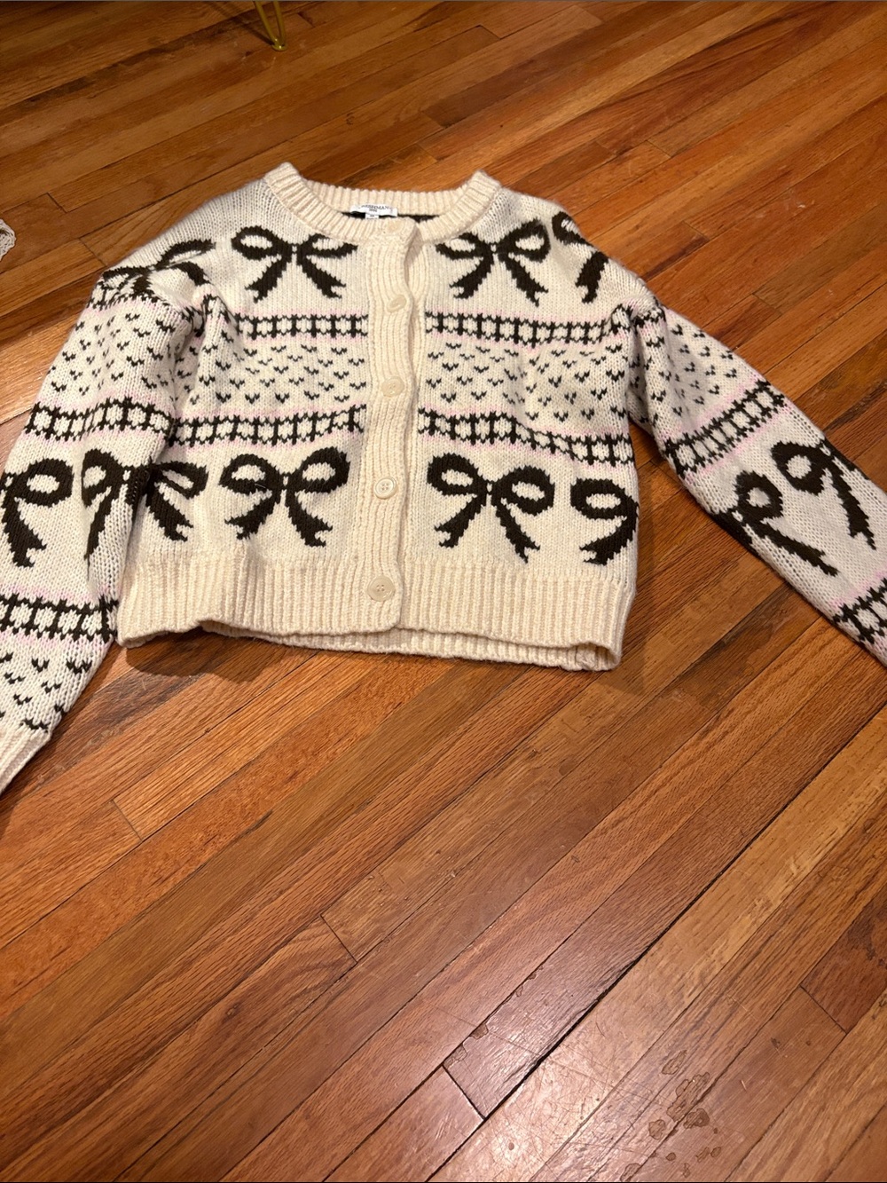 Bow cardigan with buttons